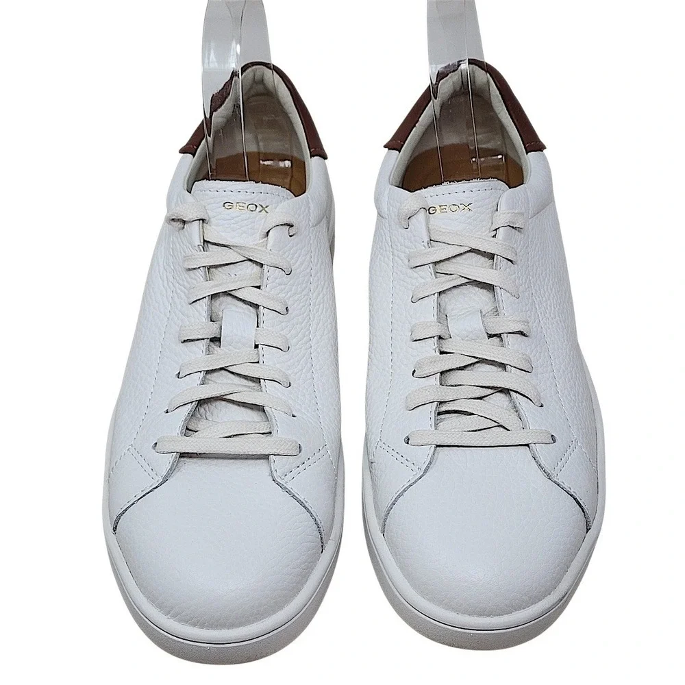 Geox Spherica Sneakers 7 Men White Leather Respira Low Top Shoes Trainers Skater